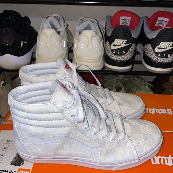 White checkered Vans size 12 - Picture 1 of 3